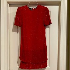 Vintage RedSequin dress by Ivana Trump. Collector Item.